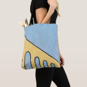 Geel en blauw demper tote bag (Dichtbij)