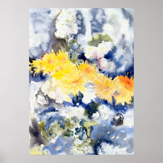 Geel en blauw door Charles Demuth Poster (Voorkant)