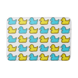 Geel en blauw Duck Patroon Badmat