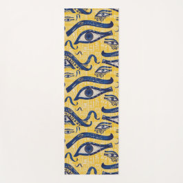 Geel en Blauw Egyptisch Patroon - Oog van Horus Yogamat
