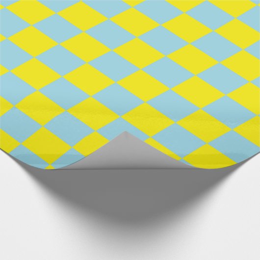 Geel en blauw gebrand cadeaupapier (Hoek)