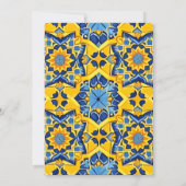 Geel en blauw Gedetailleerde Tegel Verjaardag Kaart (Achterkant)