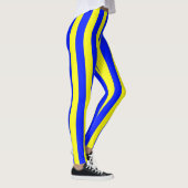 Geel en blauw gekleurd gestreepte patroon leggings (Rechts)