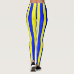 Geel en blauw gekleurd gestreepte patroon leggings<br><div class="desc">Geel en blauw gekleurd gestreepte patroon</div>