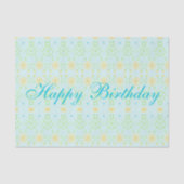 Geel en Blauw Gelukkig Verjaardagsweefseldocument Tissuepapier (Voorkant)