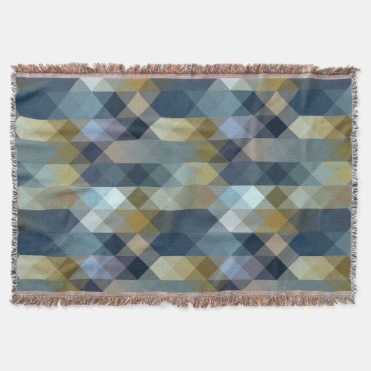 geel en blauw geometrisch deken (Voorkant)