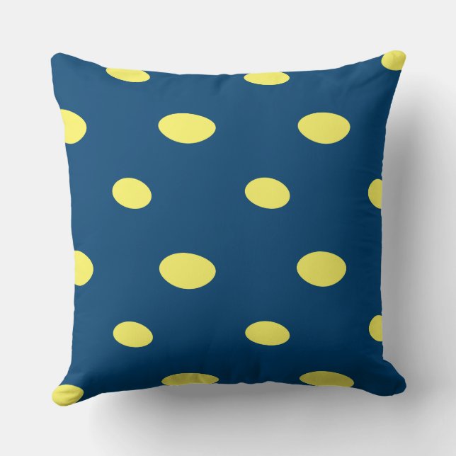 geel en blauw Geometrisch Kussen (Achterkant)