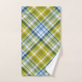 Geel en blauw geruit bad handdoek (Handdoek)