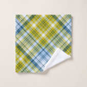 Geel en blauw geruit bad handdoek (Wasdoekje)