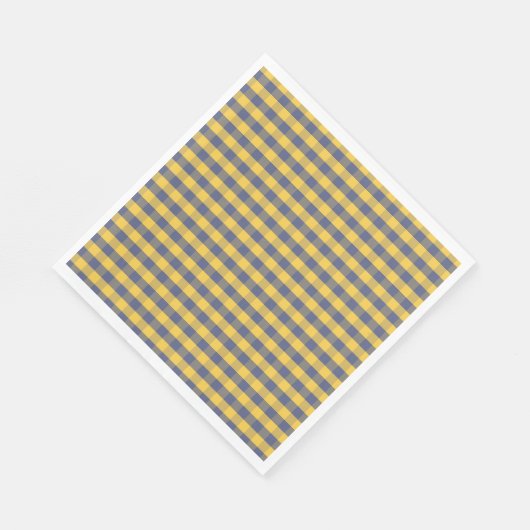 Geel en blauw geruit patroon ontwerp servet (Hoek)