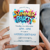 Geel en Blauw Graffiti Stijl Zomerfeest Kaart