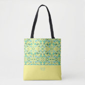 Geel en blauw kleurenplatform tote bag (Voorkant)