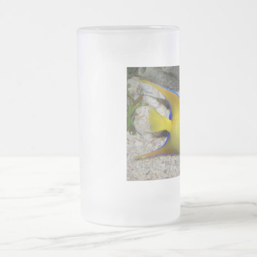 Geel en Blauw Koningin Angelfish Matglas Bierpul (Center)
