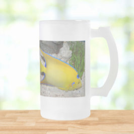 Geel en Blauw Koningin Angelfish Matglas Bierpul