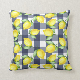 Geel en blauw Lemon floral Pillow Kussen