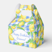 Geel en Blauw Lemon Gingham Custom Bedankdoosjes (Achterkant)