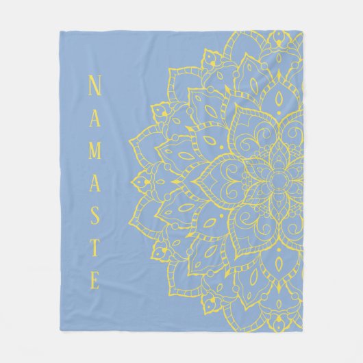 Geel en blauw Mandala Fleece Blanket Deken (Voorkant)