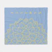 Geel en blauw Mandala Fleece Blanket Deken (Voorkant (Horizontaal))
