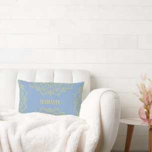 Geel en blauw Mandala Lumbar Pillow Kussen