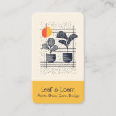 Geel en blauw Modern Abstract Plant Visitekaartje (Voorkant)