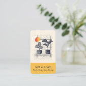 Geel en blauw Modern Abstract Plant Visitekaartje (Staand voorkant)