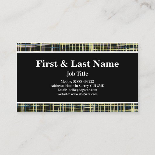 Geel en blauw modern Abstract Visitekaartje (Achterkant)