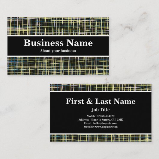 Geel en blauw modern Abstract Visitekaartje (Voorkant / Achterkant)