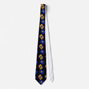 Geel en Blauw Ontworpen Das