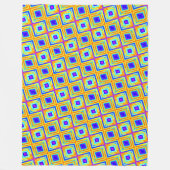 Geel en blauw patroon fleece deken (Voorkant)