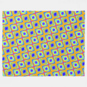 Geel en blauw patroon fleece deken (Voorkant (Horizontaal))