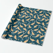 Geel en blauw patroon - Koi Fish Cadeaupapier (Uitgerold)