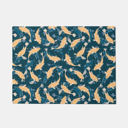 Geel en blauw patroon - Koi Fish Deurmat (Voorkant)