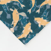 Geel en blauw patroon - Koi Fish Fleece Deken (Hoek)