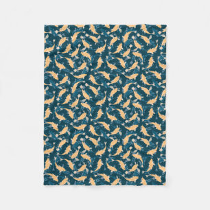 Geel en blauw patroon - Koi Fish Fleece Deken
