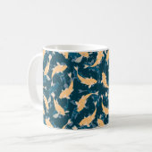 Geel en blauw patroon - Koi Fish Koffiemok (Voorkant links)