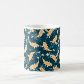 Geel en blauw patroon - Koi Fish Koffiemok (Center)