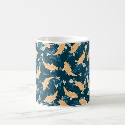 Geel en blauw patroon - Koi Fish Koffiemok (Center)