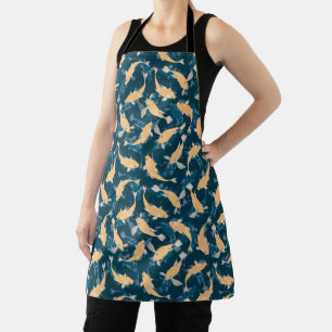 Geel en blauw patroon - Koi Fish Schort
