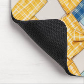 Geel en Blauw Plaid Basketweave Patroon Muismat (Hoek)