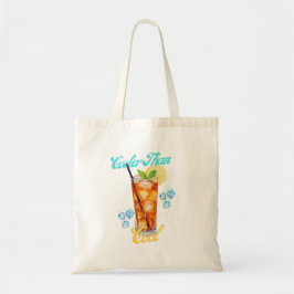 Geel en blauw Retro Lemon Iced Tea Canvas tas