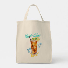 Geel en blauw Retro Lemon Iced Tea Canvas tas