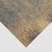 Geel en blauw, robuust metalen patroon tissuepapier (Detail)