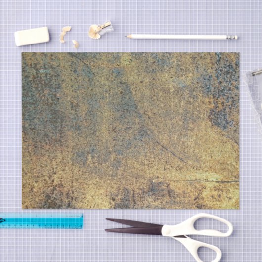 Geel en blauw, robuust metalen patroon tissuepapier (Craft)