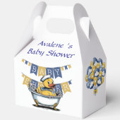 Geel en blauw Rubber Duck Boy Baby shower Bedankdoosjes (Voorkant)