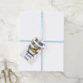 Geel en blauw Rubber Duck Boy Baby shower Cadeaulabel (Met Touw)