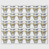 Geel en blauw Rubber Duck Boy Baby shower Cadeaupapier (Vlak)