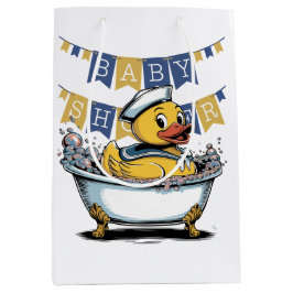 Geel en blauw Rubber Duck Boy Baby shower Medium Cadeauzakje