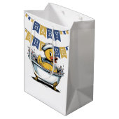 Geel en blauw Rubber Duck Boy Baby shower Medium Cadeauzakje (Achterkant Gekanteld)