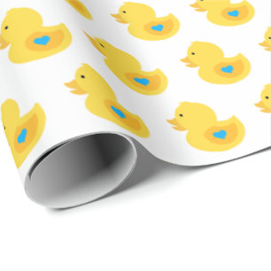 Geel en blauw Rubber Ducky Cadeaupapier