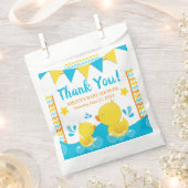 Geel en blauw Rubber Ducky Polka Baby shower Bedankzakje (Geknipt)